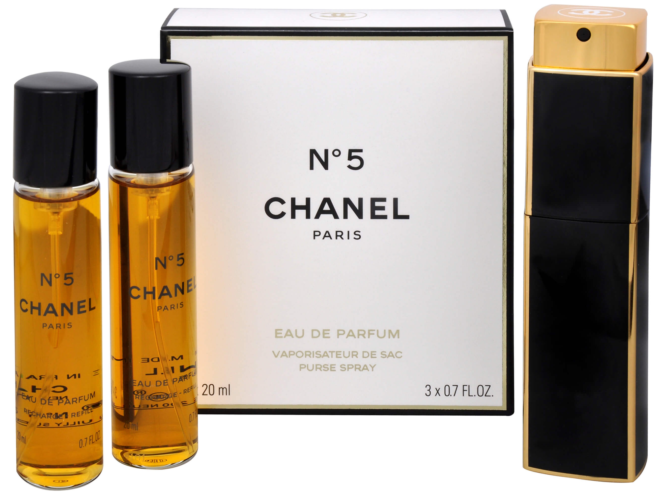 Chanel No. 5 parfémová voda pro ženy 3 x 20 ml plnitelný komplet twist set